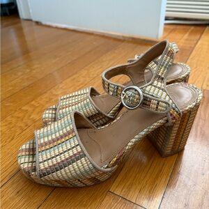 Urban Outfitters Woven Multicolor Platform Heels